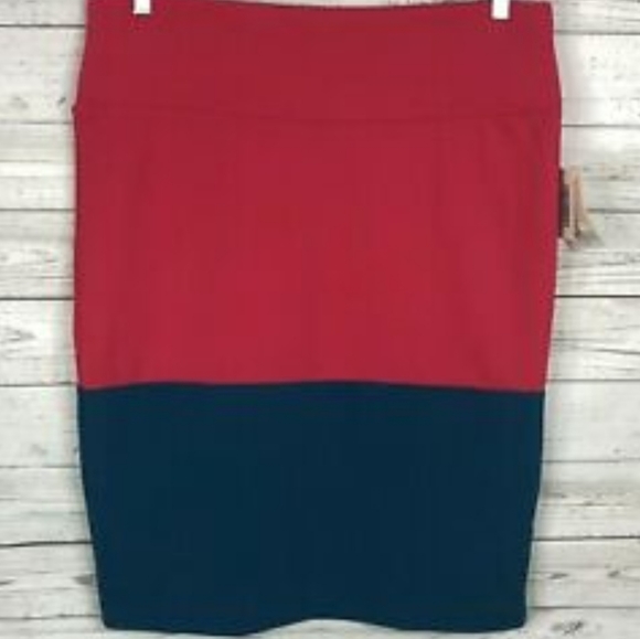 Lularoe Skirt Size XL Cassie Color Block NWT - Picture 2 of 9